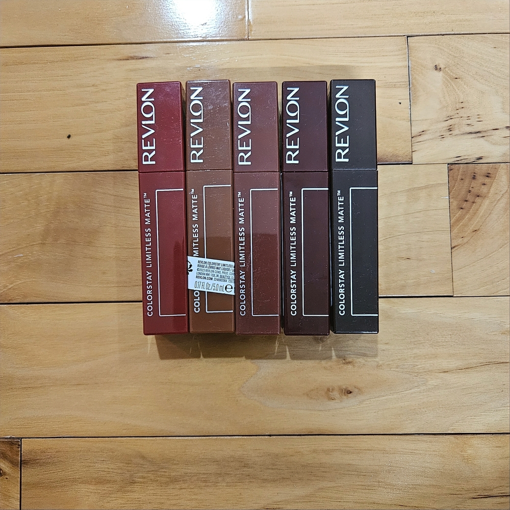 Revlon Matte Liquid Lipstick Set 5 - Red, Brown, Plum, Blackened Plum